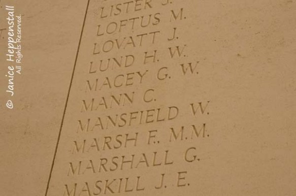 Cyril Mann Inscription on Menin Gate