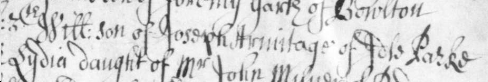 Text in secretary hand from an ancient baptism register
