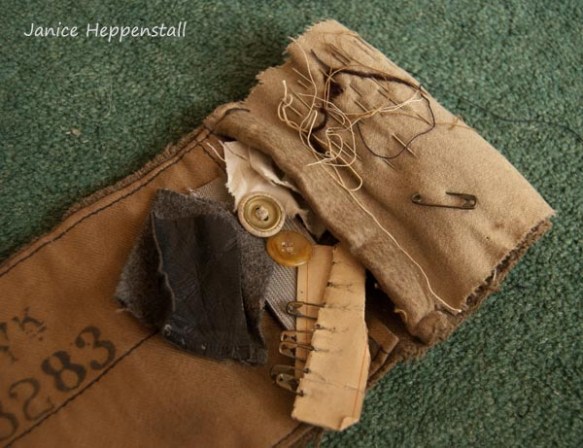 British Army khaki soldier's 'housewife', unrolled